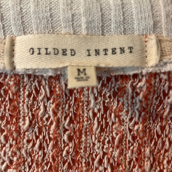 Lightweight button up sweater purchased from Buckle. Coral and cream. - Picture 2 of 3